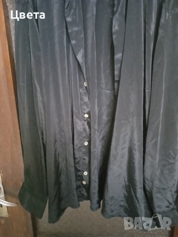 копринена черна риза, снимка 4 - Ризи - 41771164