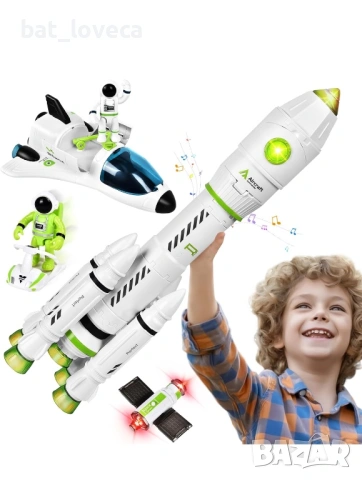 Играчка за космическа совалка, ракета, космически кораб, STEM ракетни играчки 5 в 1 подарък 