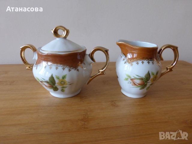 Полски порцеланови захарница и каничка за мляко латиера 1925 г