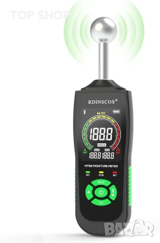 Влагомер Стена RDINSCOS Влагомер Зидария Влагомер Стена за стени Дърво cm метър Замазка Бетон Гипс С, снимка 6 - Друга електроника - 48887742