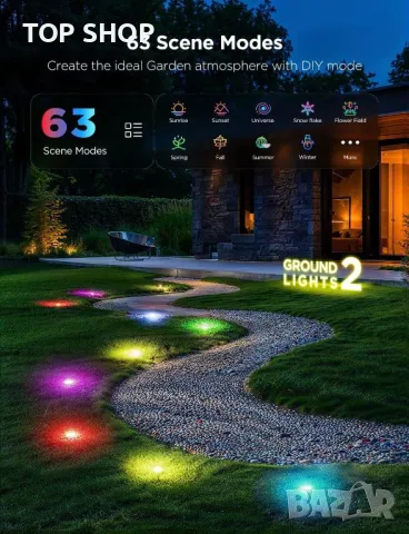 Govee външни лампи за пътека 15m, IP67, RGBIC, 100 лумена, 15 броя, снимка 8 - Лед осветление - 49500340