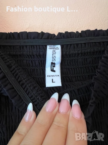 Черна бандажна блуза с буфан ръкав M / L размер 🖤, снимка 4 - Блузи с дълъг ръкав и пуловери - 52052209