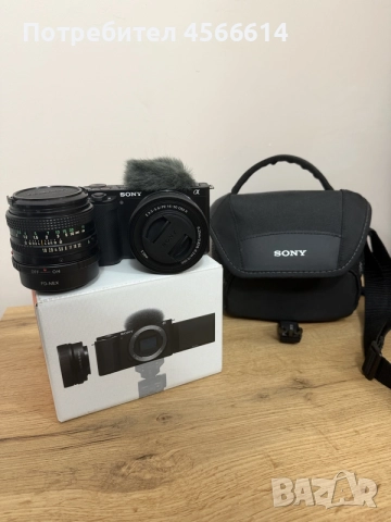 Sony ZV-E10 + 16-50 II + Стар Ръчен  Обектив на Канон с преходник 1.8 50мм