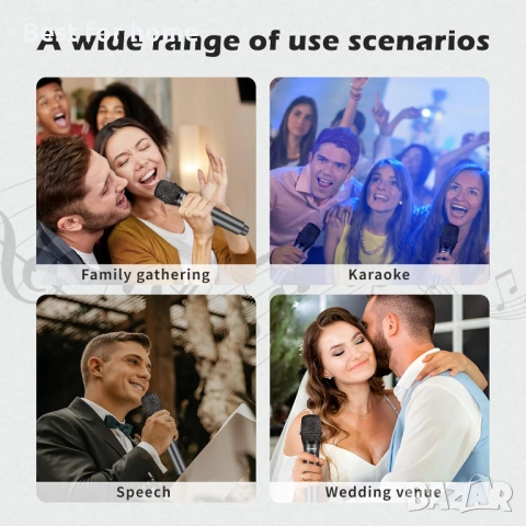 Безжичен микрофон, професионална двойна ръчна безжична динамична микрофонна система , снимка 7 - Микрофони - 53470769