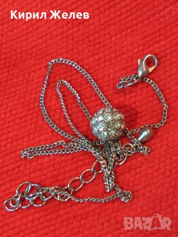 ПОСРЕБРЕНО НЕЖНО АРТ КОЛИЕ с МЕДАЛЬОН ТОПЧЕ с КРИСТАЛЧЕТА 27893 , снимка 4 - Колиета, медальони, синджири - 37115750
