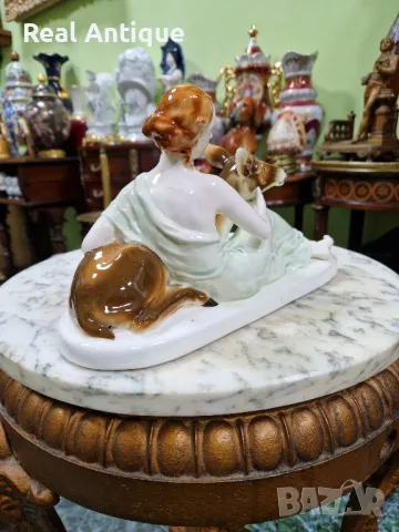 Стара уникална антикварна порцеланова фигура статуетка композиция , снимка 5 - Антикварни и старинни предмети - 50153780