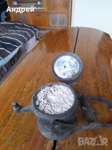 Стара миньорска карабитена лампа, снимка 6 - Други ценни предмети - 52946466