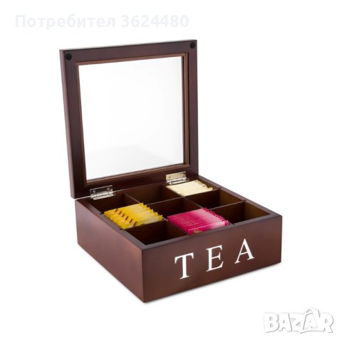 4095 Кутия за чай с 9 отделения-венге, снимка 4 - Други стоки за дома - 42142474
