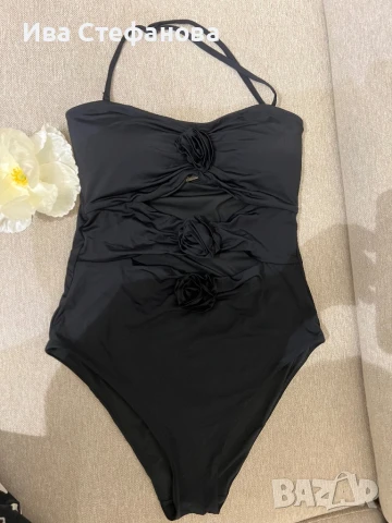 нов елегантен черен класически модел бански 3 Д 3D рози , снимка 16 - Бански костюми - 51388305