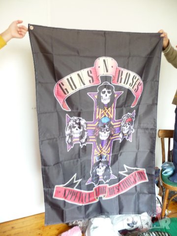 Guns N' Roses Appetite for destruction Гънс енд Роузес знаме рок музика Апетит за разрушение, снимка 2 - Декорация за дома - 41318678