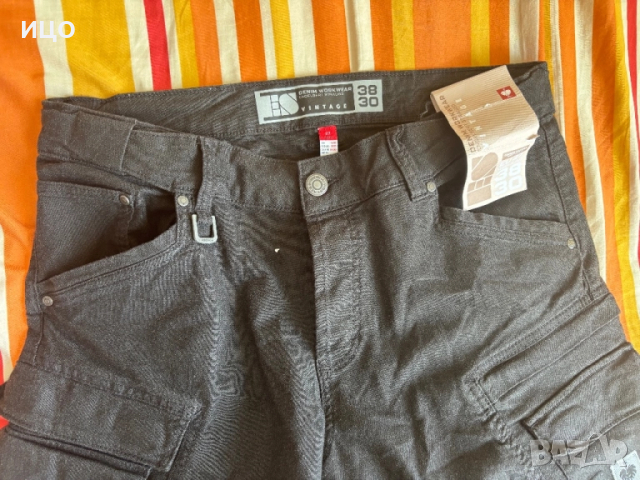 Нов работен дънков карго панталон Engelbert Strauss, снимка 5 - Панталони - 52388970