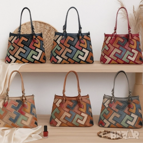 Дамска чанта с многоцветен дизайн – простор, организация и стил в едно, снимка 9 - Чанти - 51884584
