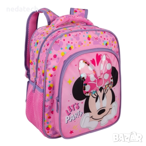 Ученическа раница 3D Мини маус, Розов, 27x11x30см., снимка 2 - Раници - 51509645
