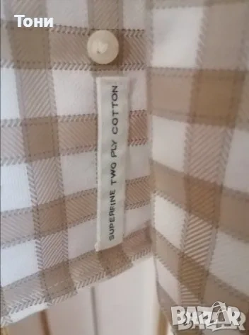 Нова Мъжка Карирана Риза с Яка L , снимка 4 - Ризи - 53728765