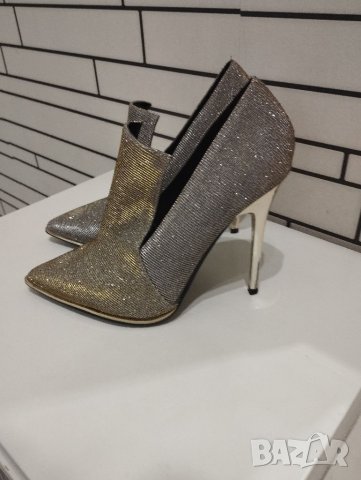 Сребърно-златисти елегантни обувки , снимка 8 - Дамски елегантни обувки - 40309087
