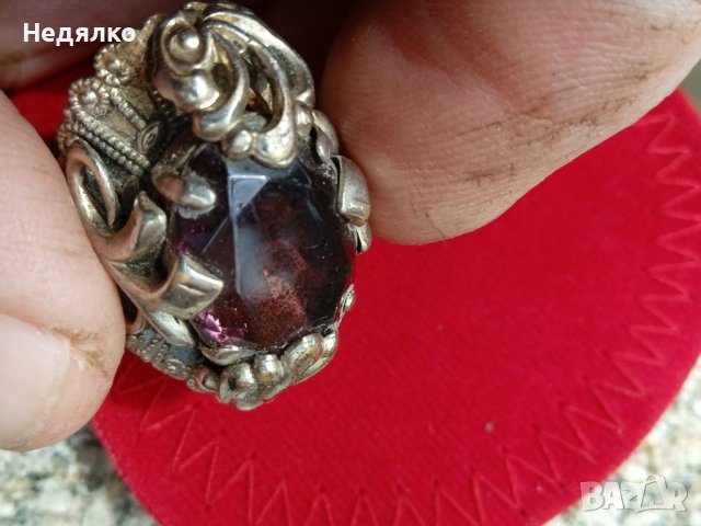 Красив стар пръстен с аметист , снимка 12 - Антикварни и старинни предмети - 41182926