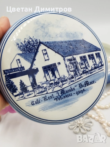 Delft Holland Керамична бижутерка,купа за бонбони , снимка 3 - Антикварни и старинни предмети - 52102656