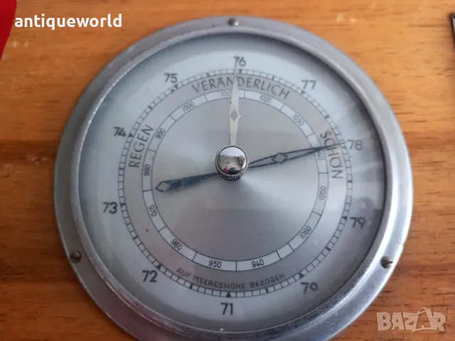 Рядък Стар Барометър с Термометър, снимка 4 - Антикварни и старинни предмети - 48422803