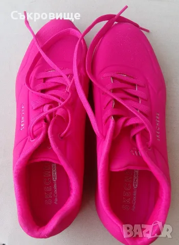 Нови сникърси SKECHERS дамски обувки Uno Night Shades hot pink розови, снимка 2 - Кецове - 56152233