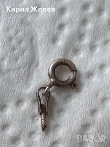 Сребърна карабинка закопчалка 21899, снимка 4 - Колиета, медальони, синджири - 52339480