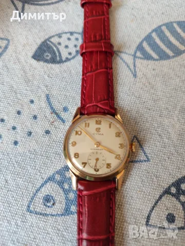 Златен мъжки часовник Cyma cymaflex, снимка 2 - Мъжки - 55791640