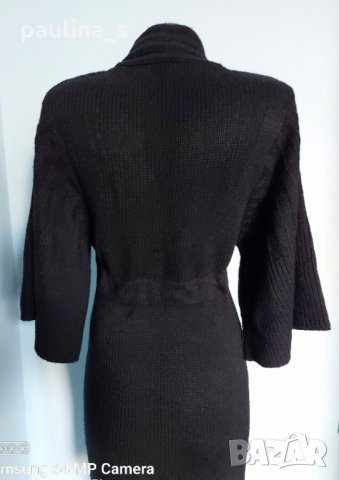 Ефектна черна рокля тип туника с прилеп ръкав "Object" / вълна / унисайз, снимка 6 - Рокли - 16790475