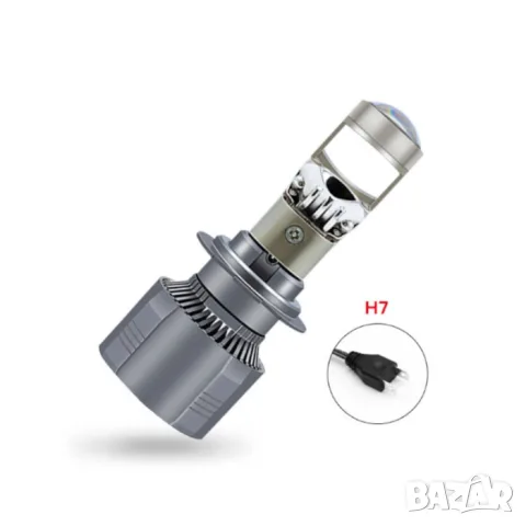 LED крушки H7 с лупа 120W 6000K комплект 2 броя, снимка 6 - Аксесоари и консумативи - 55864599