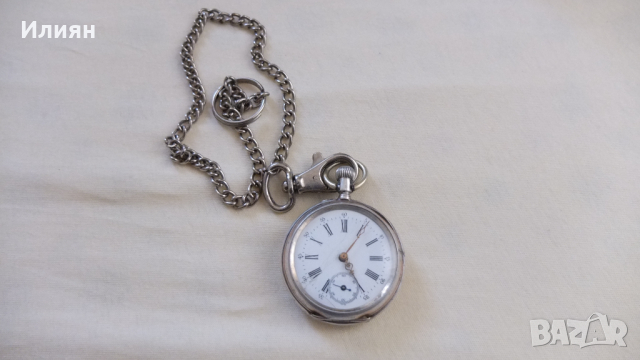 Сребърен джобен часовник, снимка 1 - Джобни - 36490678