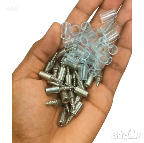 30 броя Щифтове за поддържане на рафтове 7,5 мм с прозрачен неплъзгащ се капак, снимка 2 - Други стоки за дома - 53815413