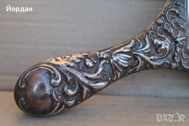 Старо английско сребърно огледало с 4 печата, снимка 10 - Антикварни и старинни предмети - 48521931