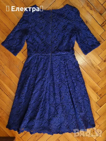 Синя рокля на марката Lucy fashion с дантелени мотиви, снимка 4 - Рокли - 37582555