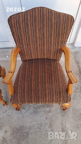 Кресло винтидж с табуретка, снимка 6 - Дивани и мека мебел - 53720651