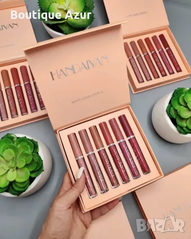 Комплект от 6 броя дълготрайни течни матови червила за устни Handaiyan
