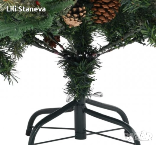 Изкуствена елха Luxury Diamond с червен глог и шишарки. , снимка 8 - Декорация за дома - 52514445