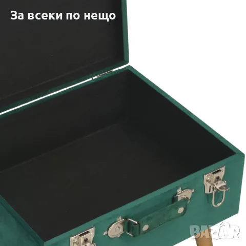 Табуретки за съхранение, 3 бр, зелени, кадифе, снимка 9 - Дивани и мека мебел - 47648347