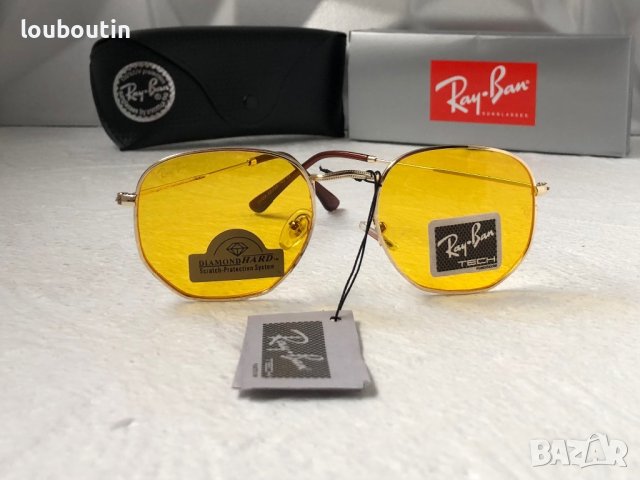 Ray-Ban Hexagonal RB3548 дамски мъжки слънчеви очила унисекс  жълти прозрачни , снимка 3 - Слънчеви и диоптрични очила - 41730834