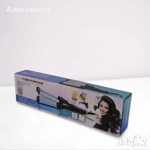 Ретро преса за коса Esperanza Isabella EBL013, 55W, Керамично покритие, 200 C, Черен/сив, 2 ГОДИНИ Г