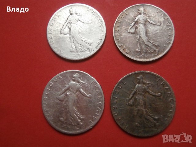 Сребърни монети 50 сантима 1900, 1904, 1913 и 1918, снимка 4 - Нумизматика и бонистика - 42098893
