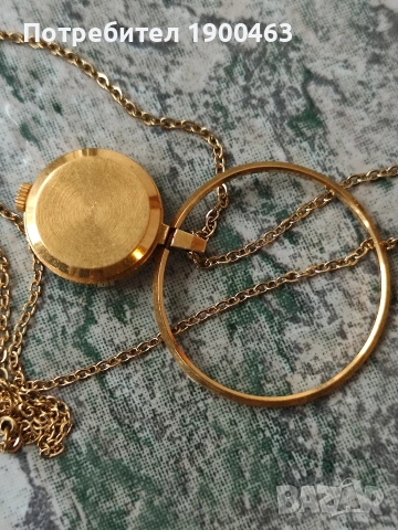 Чайка.Позлатен медальон.Механичен., снимка 4 - Дамски - 53607755