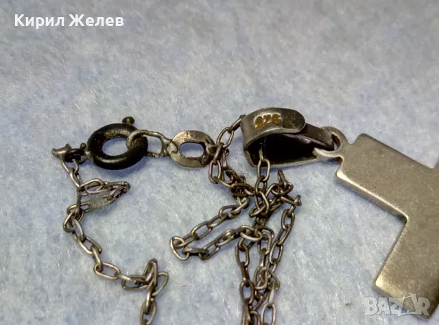 СТИЛЕН СРЕБЪРЕН КРЪСТ МАТИРАНО СРЕБРО 925 сФИНА СТАРА СРЕБЪРНА ВЕРИЖКА СРЕБРО 950 РЪЧНА РАБОТА 40024, снимка 12 - Колиета, медальони, синджири - 49866148