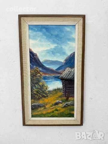 Рисуван маслен пейзаж / картина №7457