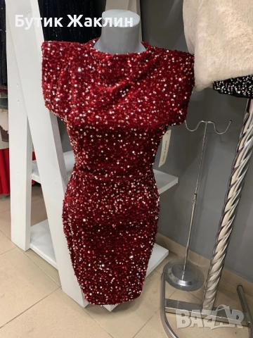 Пайетна рокля с гол гръб , снимка 10 - Рокли - 52487467