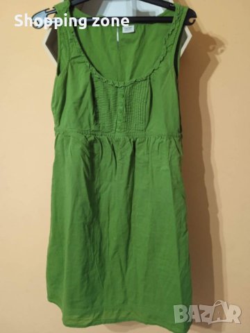 Разкроена рокля в зелено Есприт, снимка 1 - Рокли - 41209272