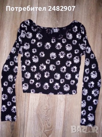 Къса дамска блуза "Н&М" , снимка 2 - Блузи с дълъг ръкав и пуловери - 41784800