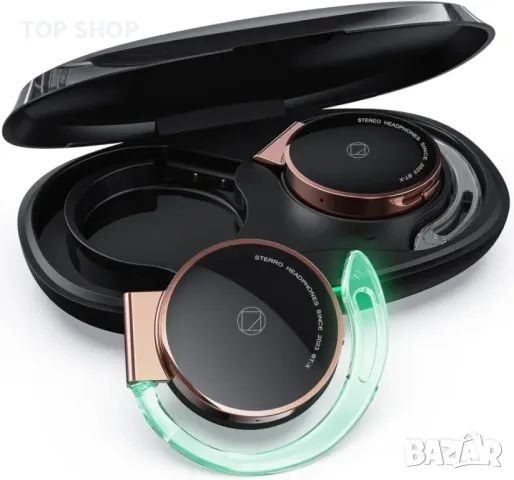 Слушалки с отворено ухо YUEYINOK Bluetooth, черно злато