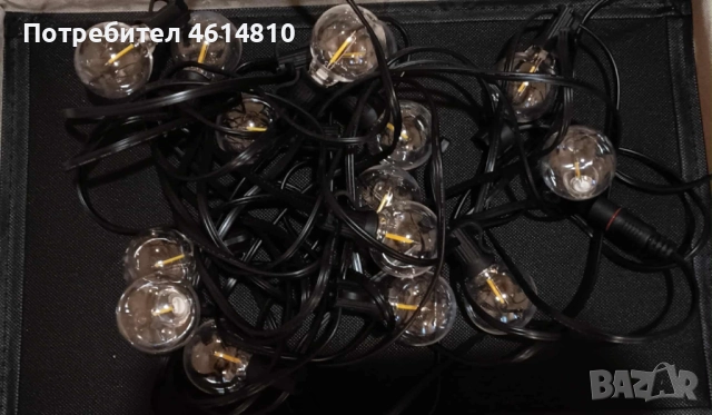 Външен LED гирлянда 15 LED G40 крушки 10м, снимка 3 - Лед осветление - 52020542