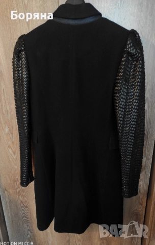 Replica Moda ново с етикет палто вълна с кожени ръкави, снимка 12 - Палта, манта - 52631600