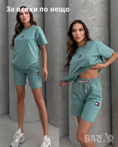 Tommy Hilfiger Дамски Летен Спортен Комплект🔝Дамски Спортен Екип Томи Хилфигер - 5 Цвята Код A712, снимка 4 - Комплекти - 50945730
