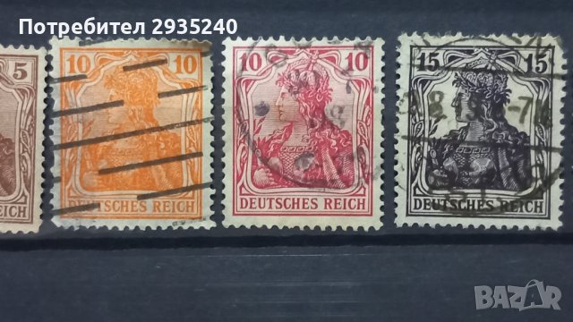 Германия марки 1902-1920, снимка 8 - Филателия - 44391640