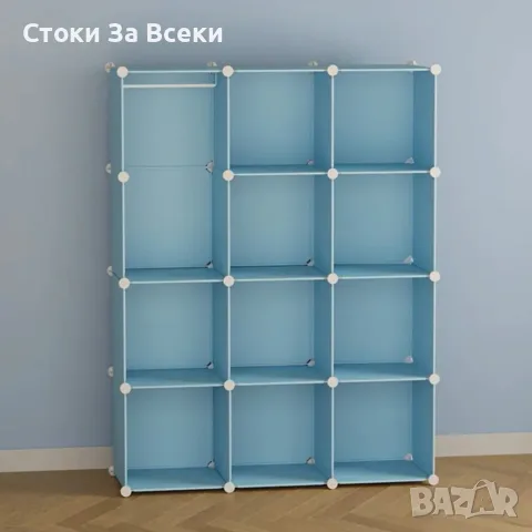 Детски модулен гардероб с 12 модула за подредена стая, снимка 9 - Мебели за детската стая - 55888251